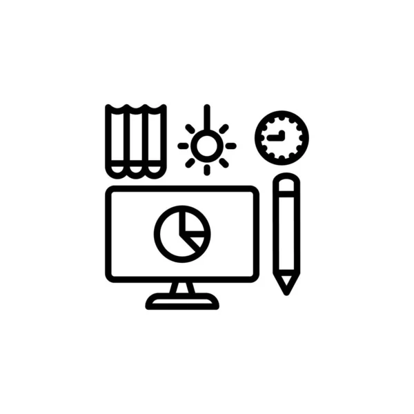Icono Office Work Vector Logotipo — Archivo Imágenes Vectoriales
