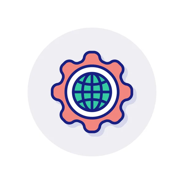 Icono Del Servicio Web Vector Logotipo — Archivo Imágenes Vectoriales