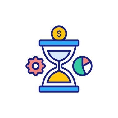 Zaman vektörde para simgesidir. Logotype