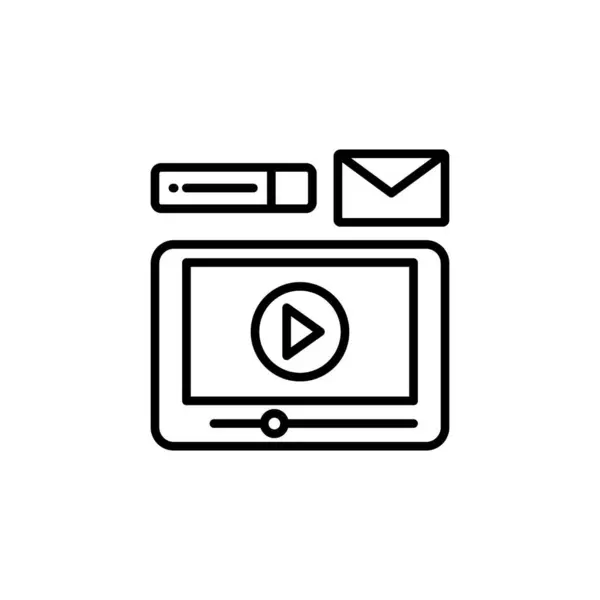 Video Marketing Icoon Vector Logotype — Stockvector