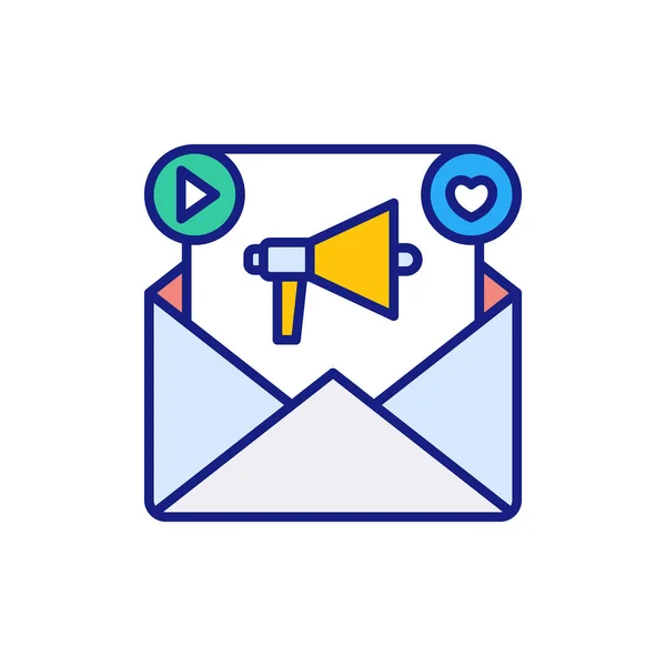 Ícone Email Marketing Vetor Logotipo — Vetor de Stock