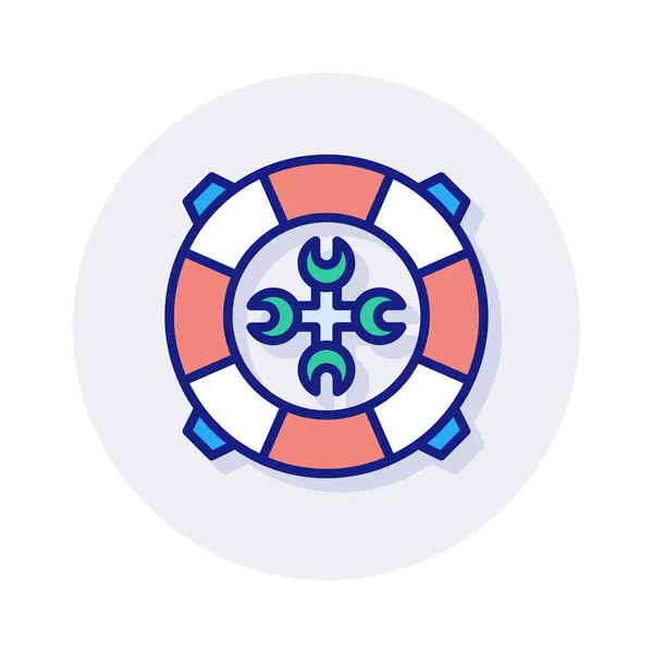 Icona Del Servizio Clienti Nel Vettore Logotipo — Vettoriale Stock