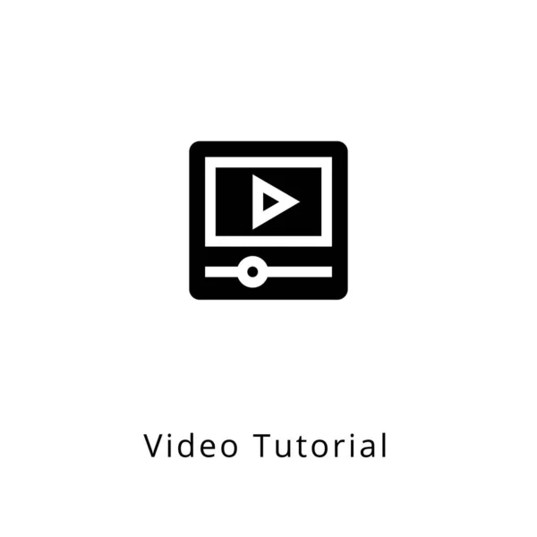 Icono Video Tutorial Vector Logotipo — Vector de stock