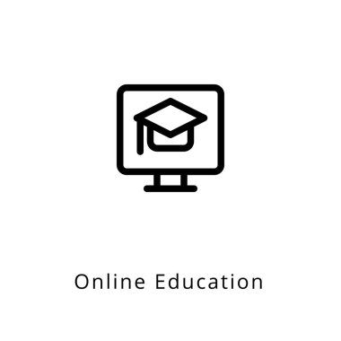 Çevrimiçi Eğitim ikonu. Logotype