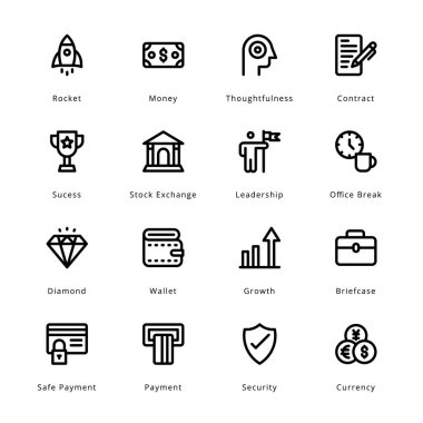 İş ve Ofis Özeti Simgeleri - Felç Edildi, Vektörler