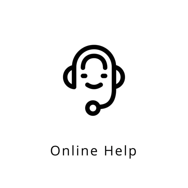 Online Help Icoon Vector Logotype — Stockvector