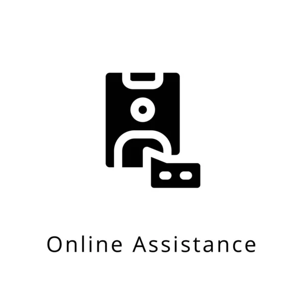 Icône Assistance Ligne Dans Vecteur Logotype — Image vectorielle