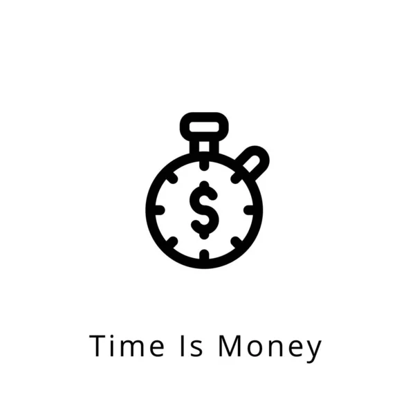 Tempo Ícone Dinheiro Vetor Logotipo — Vetor de Stock