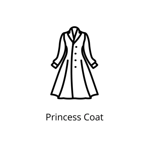 Princess Coat Ikon Vektorban Logotípus — Stock Vector