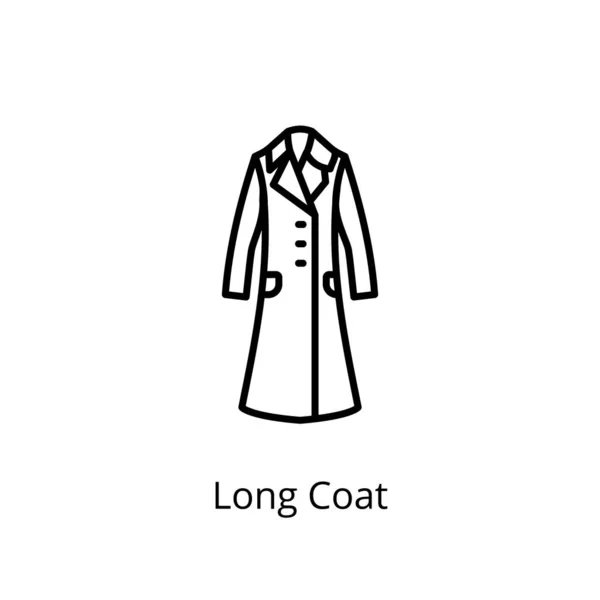 Long Coat Icono Vector Logotipo — Vector de stock
