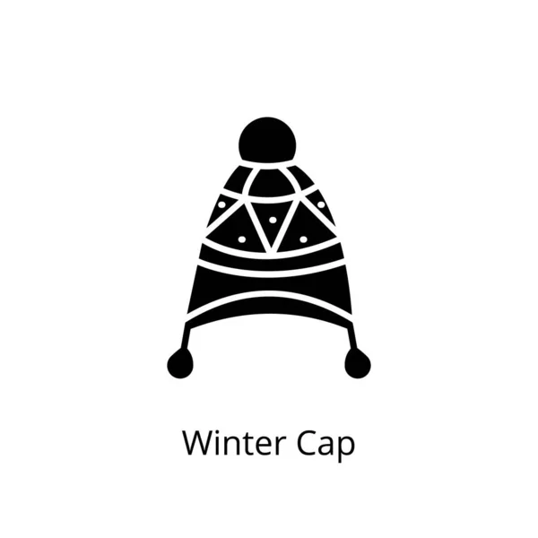 冬のキャップアイコンベクトル ロゴタイプ — ストックベクタ