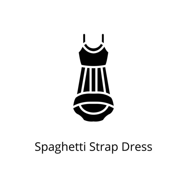 Spaghetti Vestido Correa Icono Vector Logotipo — Archivo Imágenes Vectoriales