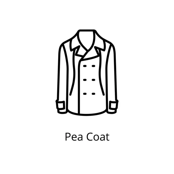 Pea Coat Icono Vector Logotipo — Vector de stock