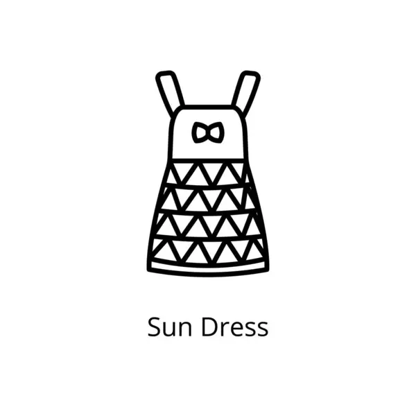 Sun Dress 아이콘을 벡터에 넣습니다 — 스톡 벡터