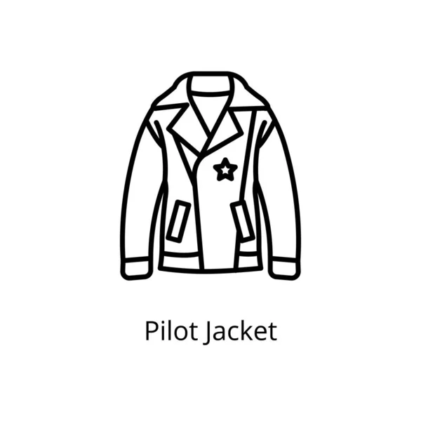 Ikona Pilot Jacket Vektoru Logotyp — Stockový vektor