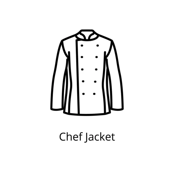 Chef Jacket Icono Vector Logotipo — Vector de stock