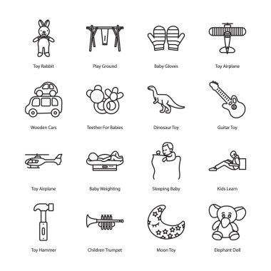 Bebekler, Çocuklar ve Çocukluk Taslak Simgeleri - Okşanmış, Vektörler