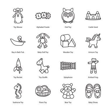 Bebekler, Çocuklar ve Çocukluk Taslak Simgeleri - Okşanmış, Vektörler