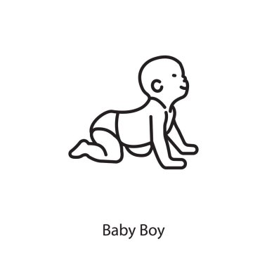 Baby Boy simgesi vektörde. Logotype