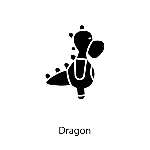 Icono Del Dragón Vector Logotipo — Vector de stock