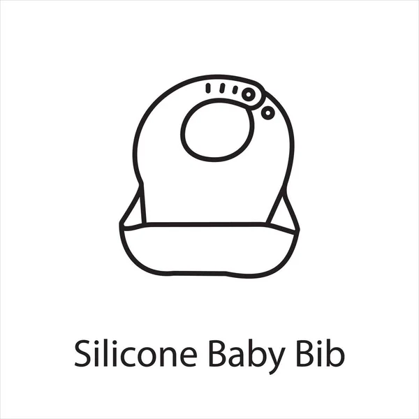 Icono Del Babero Del Bebé Silicona Vector Logotipo — Vector de stock