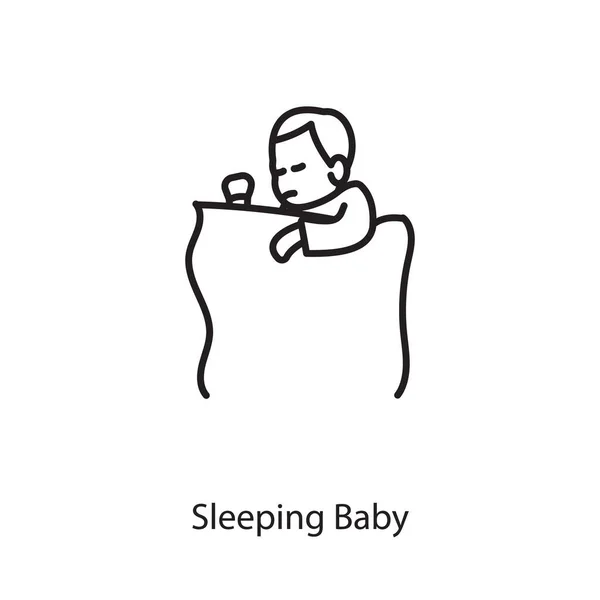 Εικονίδιο Κοιμισμένου Μωρού Διάνυσμα Λογότυπο — Διανυσματικό Αρχείο