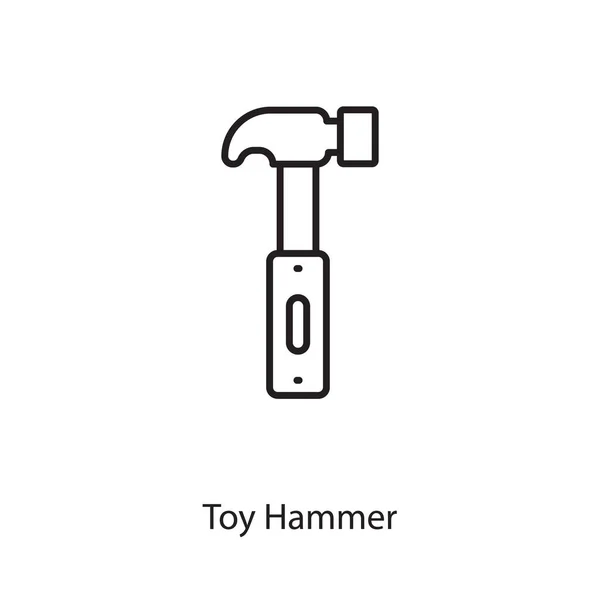 Toy Hammer Icono Vector Logotipo — Archivo Imágenes Vectoriales