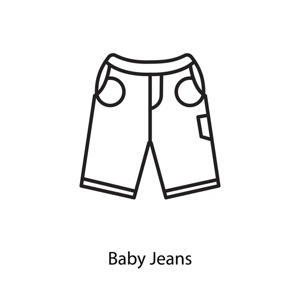 Baby Jeans Icono Vector Logotipo — Archivo Imágenes Vectoriales