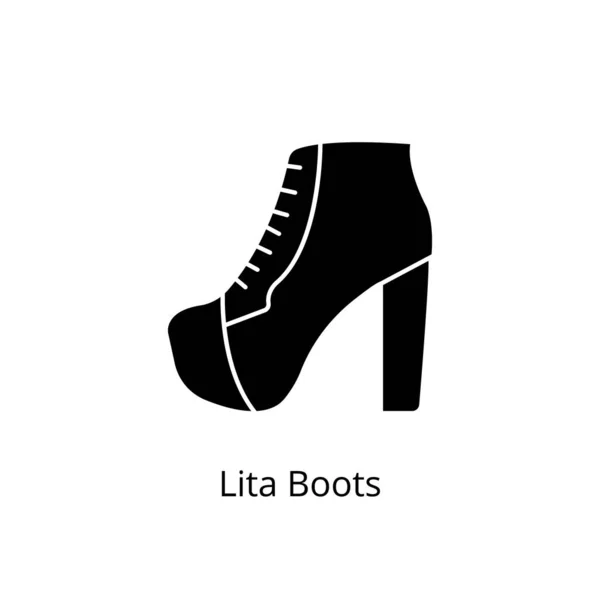 Lita Boots Ikon Vektorban Logotípus — Stock Vector