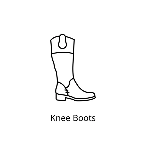 Rodilla Botas Icono Vector Logotipo — Archivo Imágenes Vectoriales