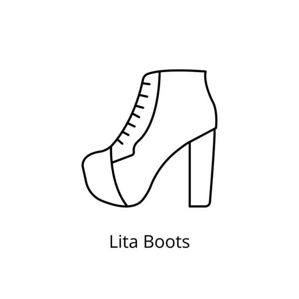 Ícone Lita Botas Vetor Logotipo — Vetor de Stock