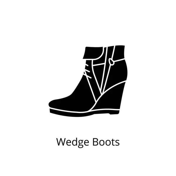 Wedge Botas Ícone Vetor Logotipo — Vetor de Stock