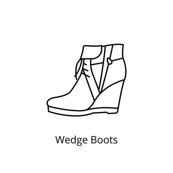 Wedge Botas Ícone Vetor Logotipo — Vetor de Stock