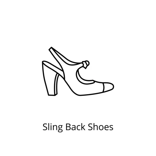 Sling Back Shoes Ikon Vektorban Logotípus — Stock Vector