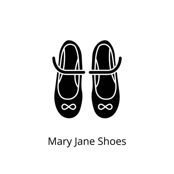 Mary Jane Shoes Ikon Vektorban Logotípus — Stock Vector