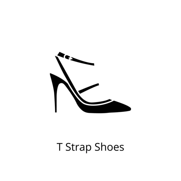 Tストラップベクトルの靴のアイコン ロゴタイプ — ストックベクタ