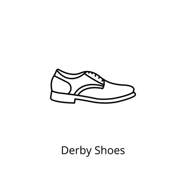 Derby Shoes Ikon Vektorban Logotípus — Stock Vector