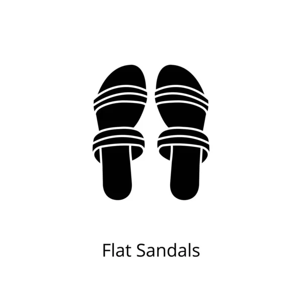 Ikon Sandal Datar Pada Vektor Logotype - Stok Vektor