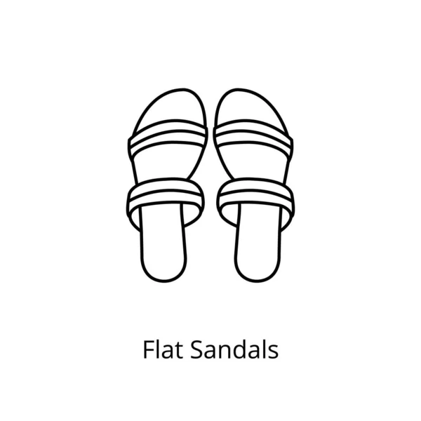 Sandalias Planas Icono Vector Logotipo — Archivo Imágenes Vectoriales