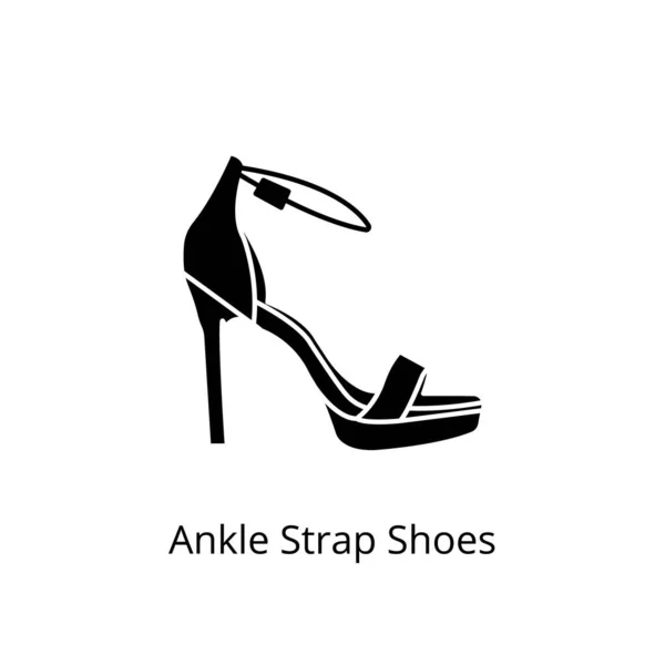 Ankle Strap Shoes Ícone Vetor Logotipo —  Vetores de Stock