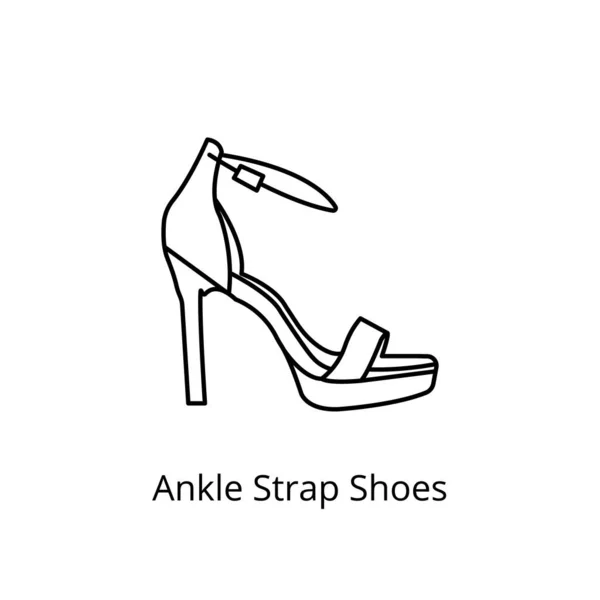 Ankle Strap Shoes Ícone Vetor Logotipo —  Vetores de Stock