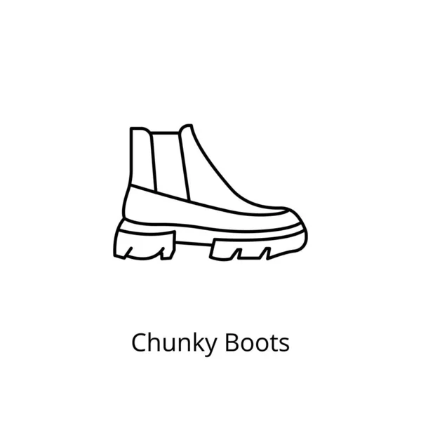 Chunky Botas Ícone Vetor Logotipo — Vetor de Stock