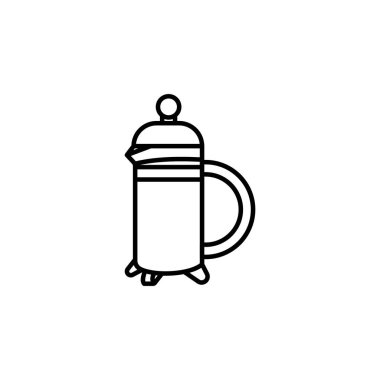 Vektör olarak French Press simgesi. Logotype