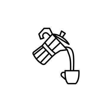 Kahve vektöre ikon döküldü. Logotype