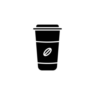 Vektör olarak tek kullanımlık kupa simgesi. Logotype