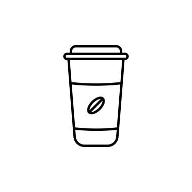Vektör olarak tek kullanımlık kupa simgesi. Logotype