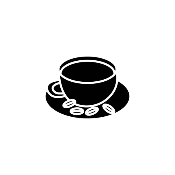 咖啡杯和豆类在病媒中的象征 标识类型 — 图库矢量图片