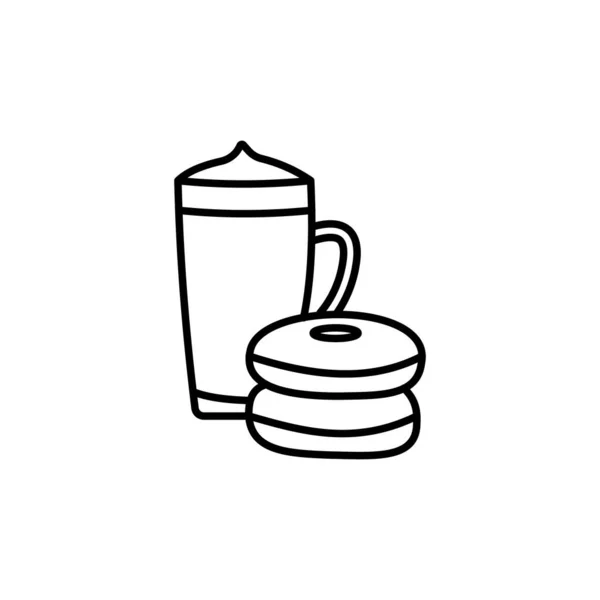 Ikona Kawy Pączków Wektorem Identyfikator — Wektor stockowy