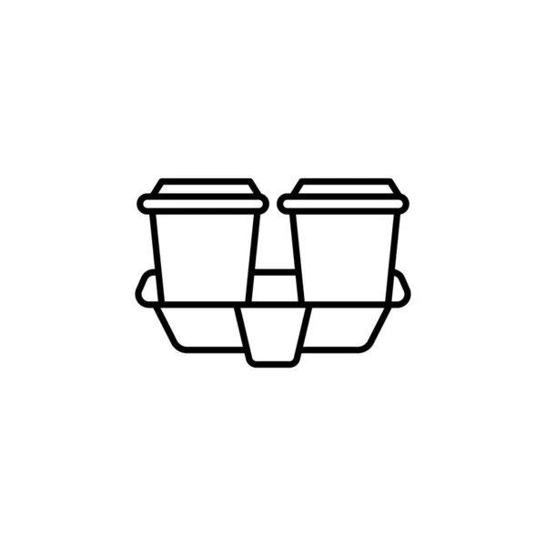 ベクトル内のコーヒーホルダーアイコン ロゴタイプ — ストックベクタ