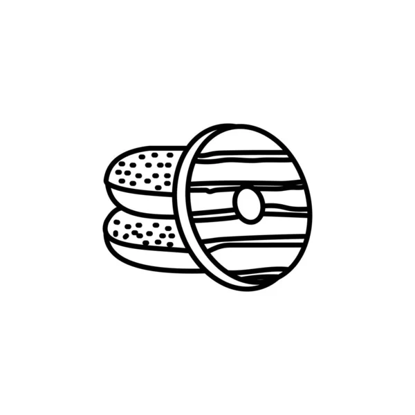 Icona Ciambella Nel Vettore Logotipo — Vettoriale Stock